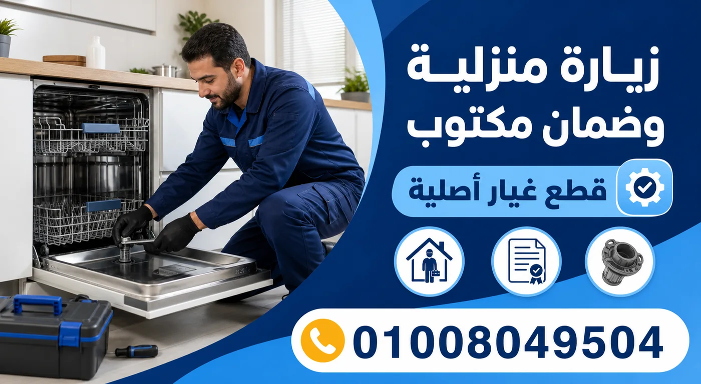 زيارة منزلية لصيانة غسالات الأطباق وقطع غيار أصلية وضمان مكتوب